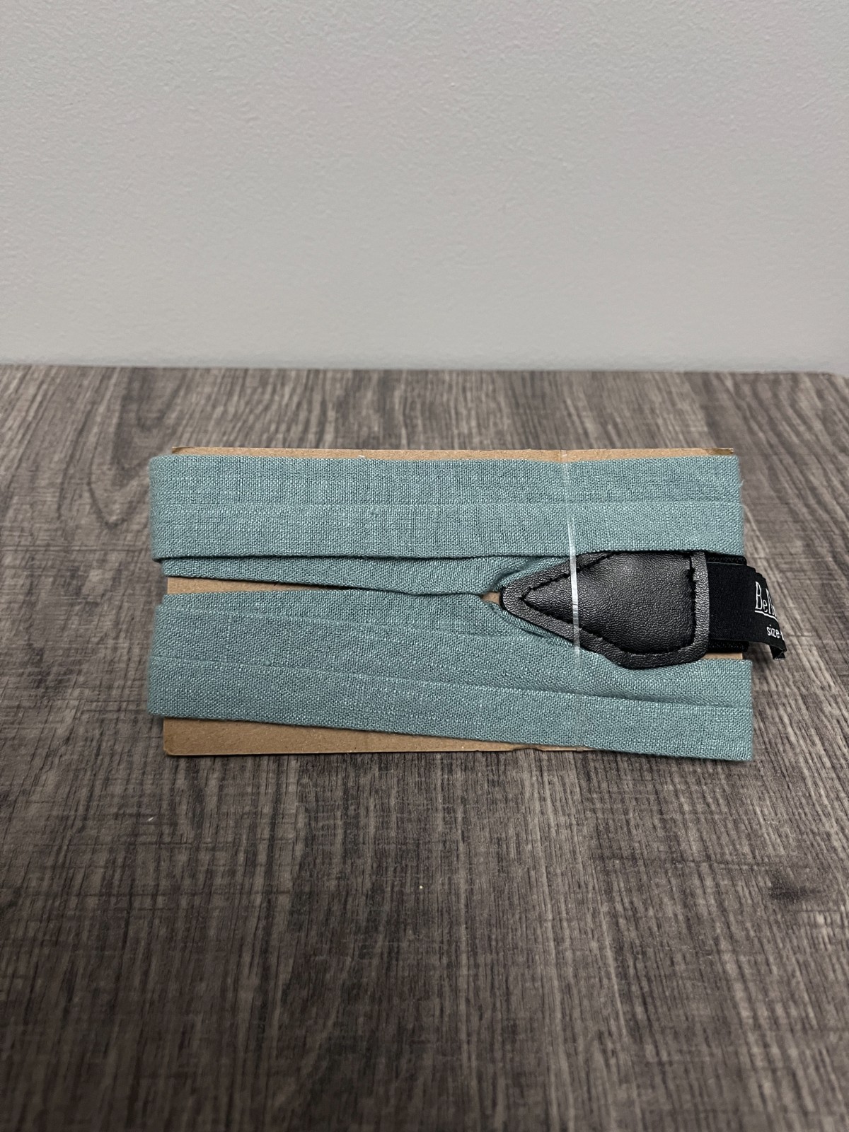 Belluno Boys and Youth Solid Suspenders Set Blue-Green M