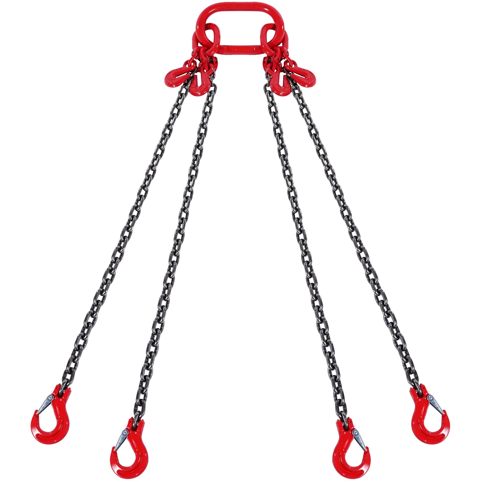 5/16" x 10' Chain Sling 4 Legs G80 Lifting Chain with Grab Hooks 11000 lbs