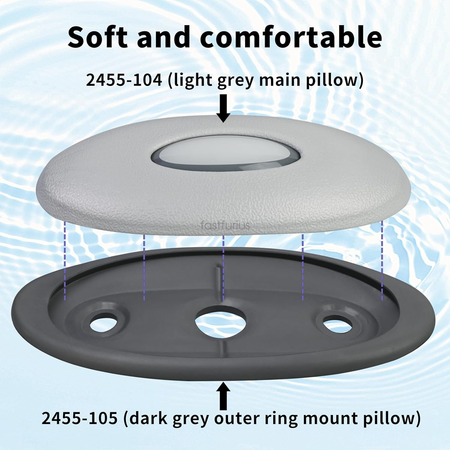 4× For 2007-2013 Jacuzzi J-300 Series hot tubs Oval Pillow Set Insert 2472-826