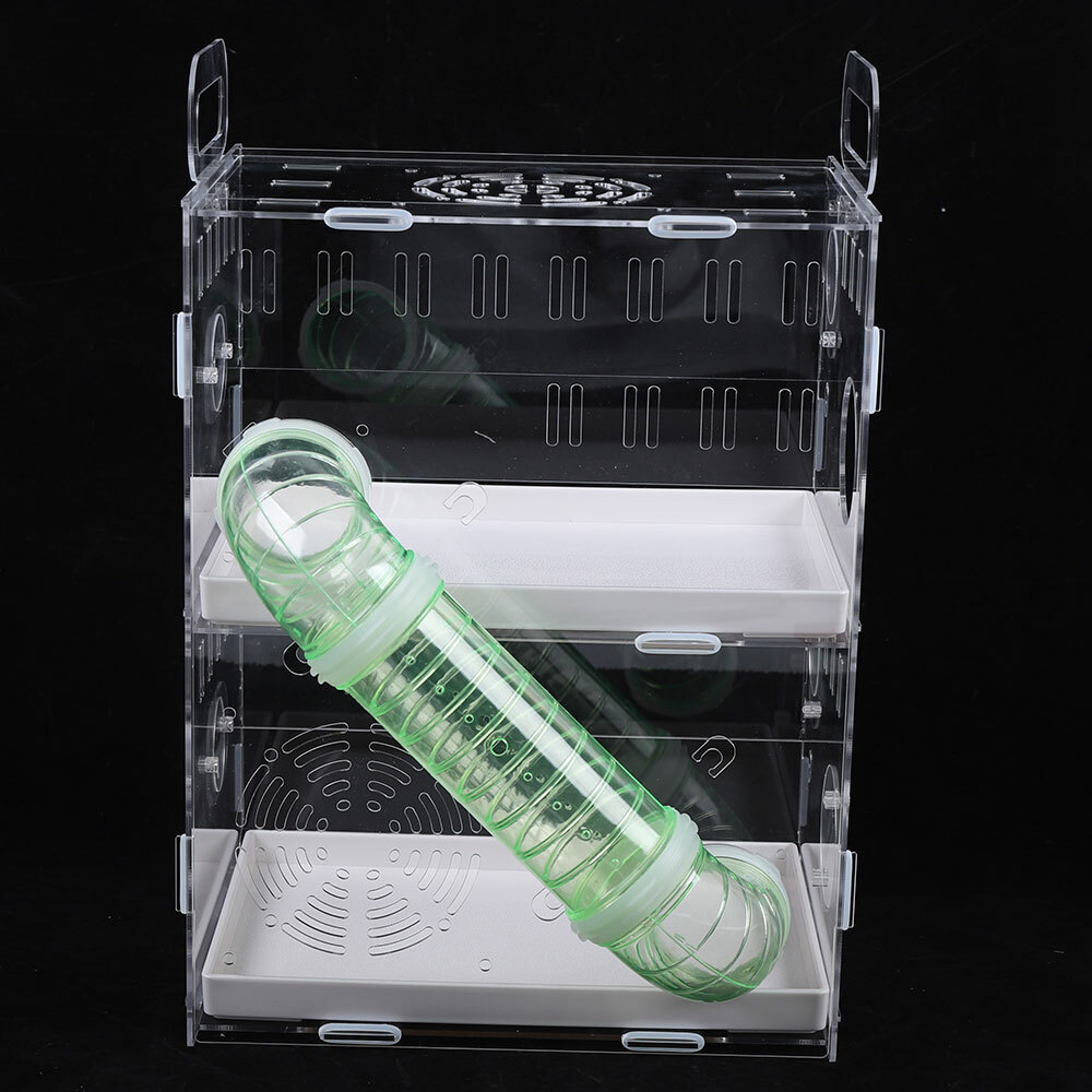 Acrylic 2 Tier Hamster Cage Habitat Clear Rodent Gerbil Mouse Mice Rat House usa