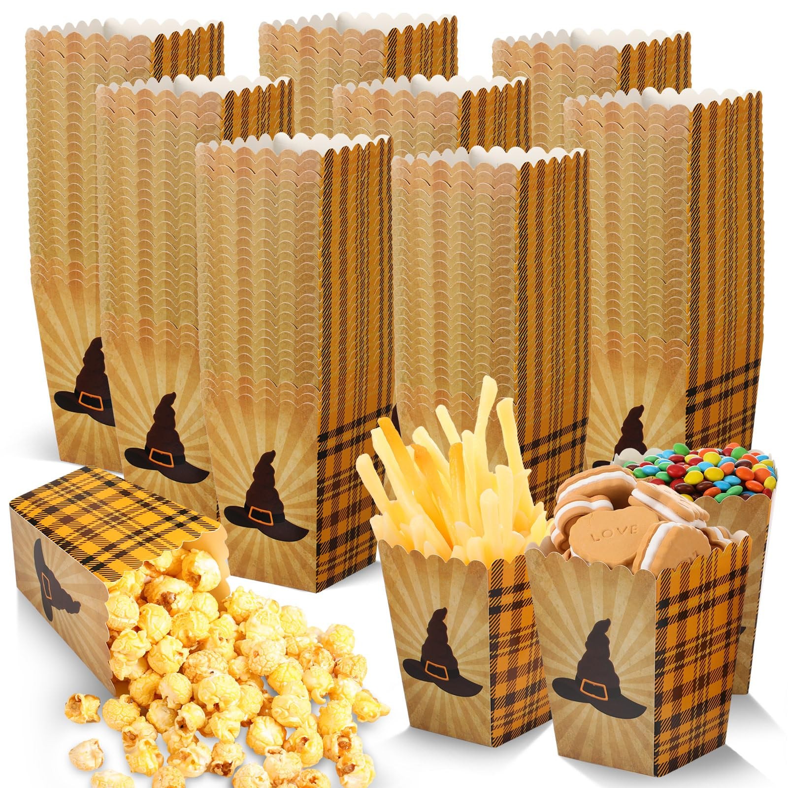 100 Pcs Magical Wizard Hat Popcorn Mini Box Halloween Wizard Popcorn Containe