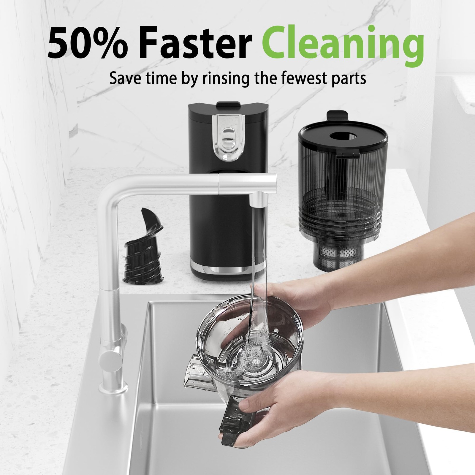 Cold Press Juicer, 6.5" Extra Large Feed Chute Juicer Machines, 350W Slow Mas...