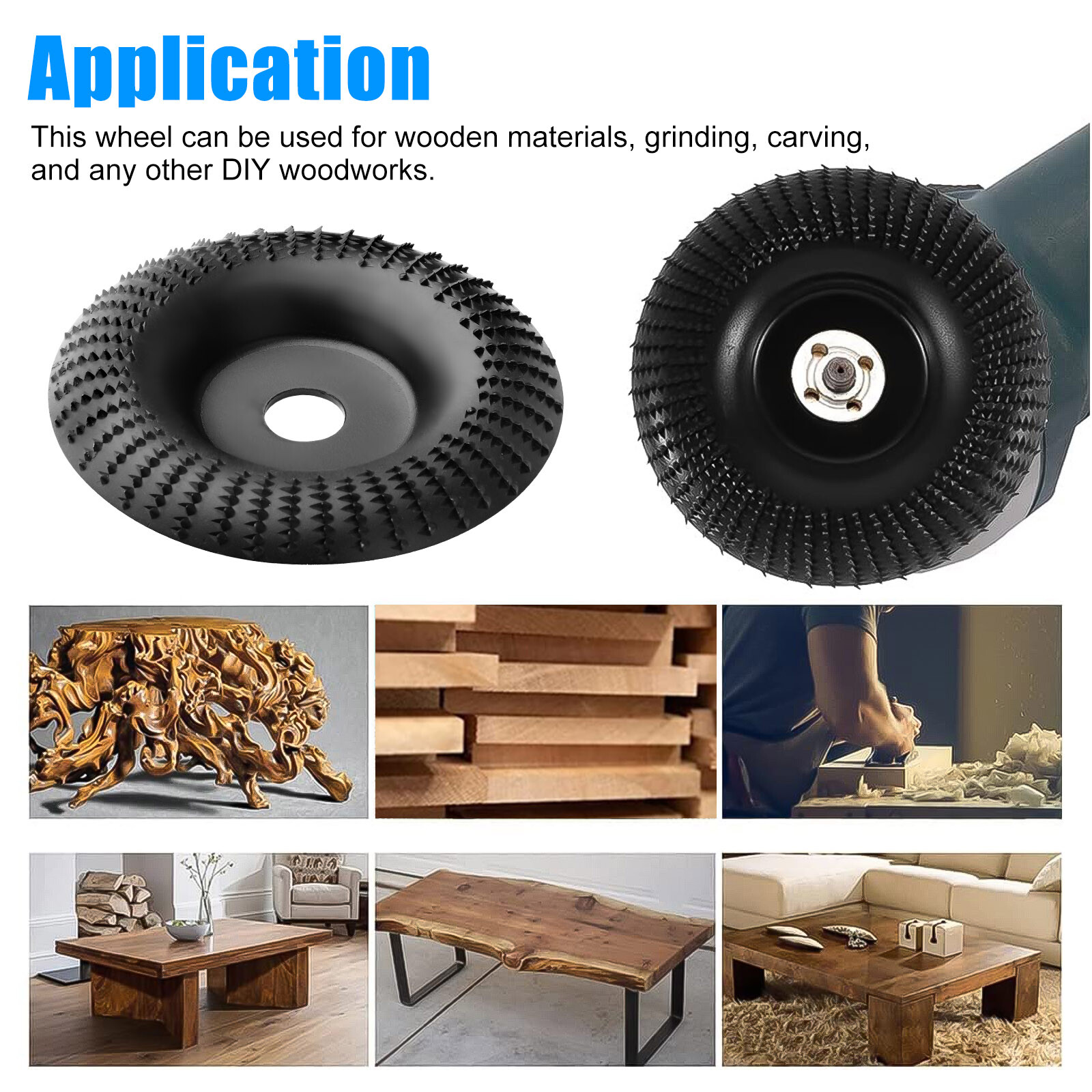 4in Wood Carbide Sanding Carving Shaping Disc For Angle Grinder Grinding Wheel