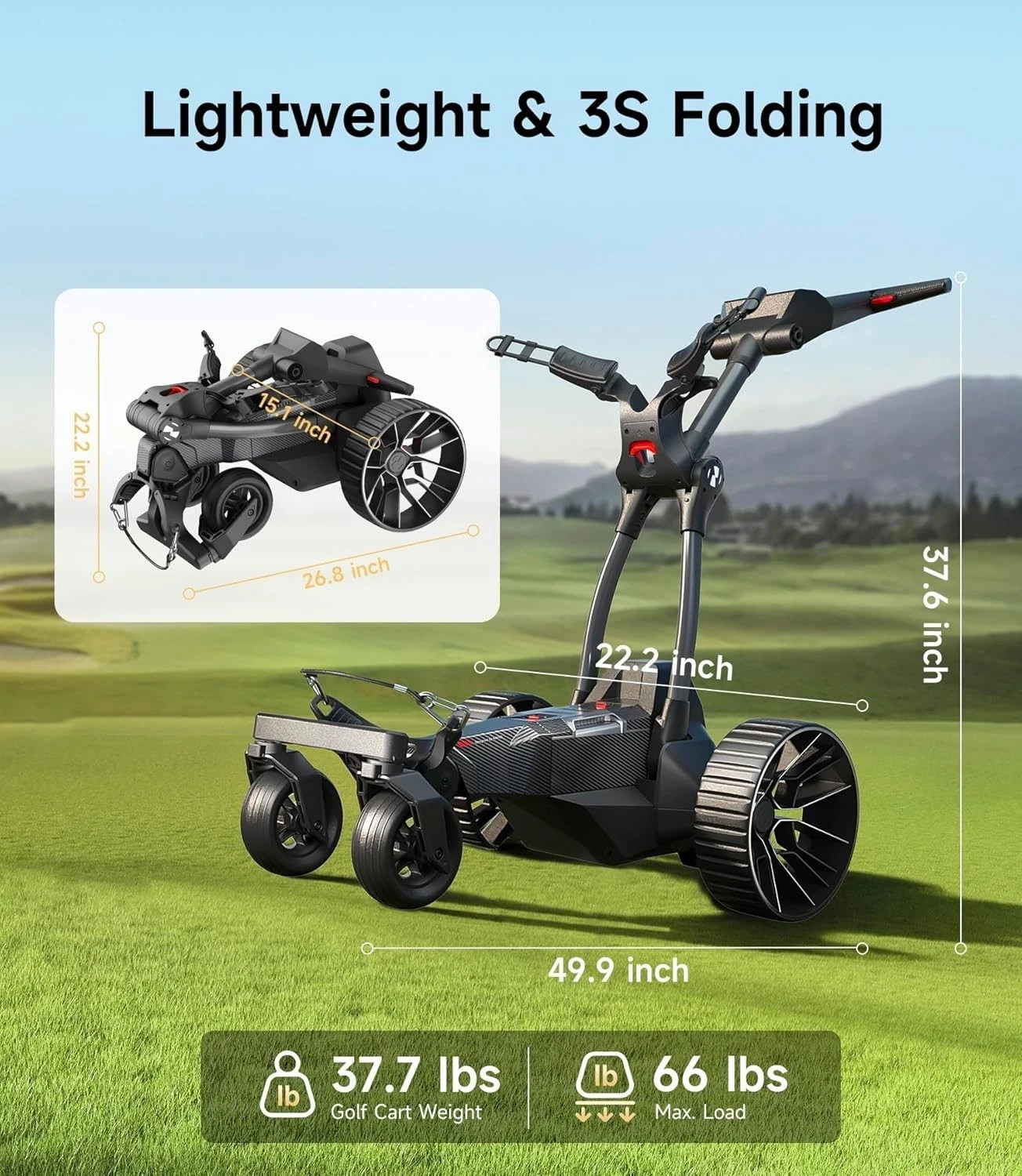 NAVEE Birdie 3X Remote Electric Golf Push Cart Auto Follow NEW Free Ship