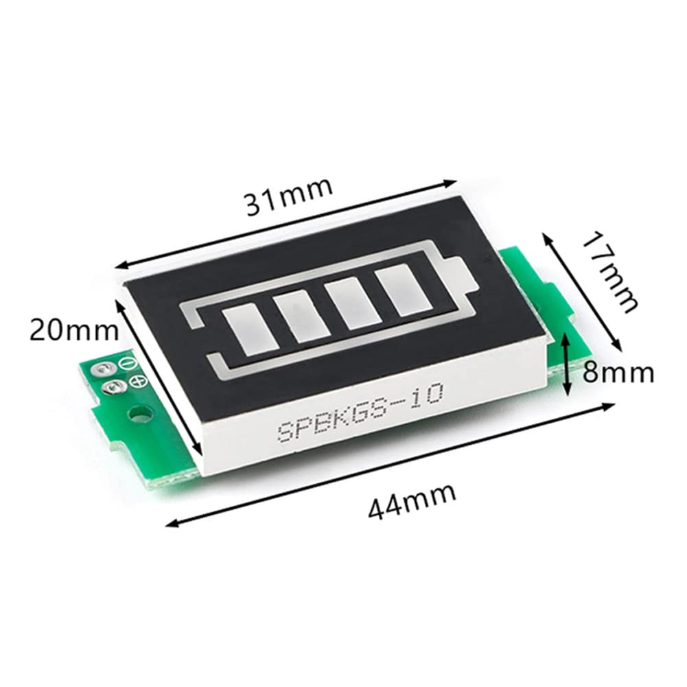 1-8S Lithium Battery Capacity Indicator Module 4-Level LED Display Tester 5-Pack
