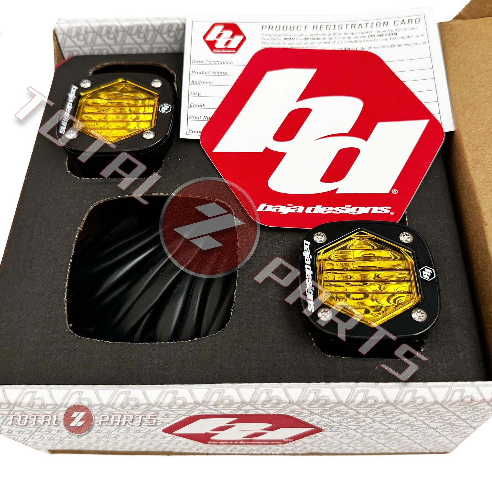 Baja Designs® S1 LED Lights Pair Amber Wide Cornering w/ Harness & Clear Lenses