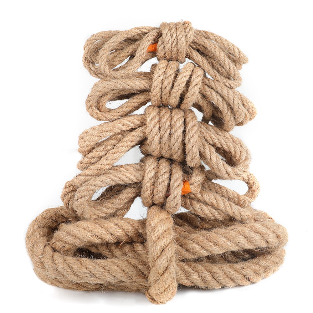 Natural Thick Hemp Rope Twisted Strong Jute Rope 4-Strand Burlap Rope for Craft