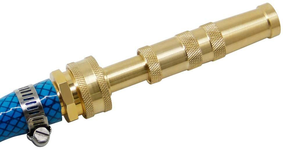 Solid Brass Garden Spray Nozzle 4" Adjustable Twist Water Hose Nozzle USA Stock