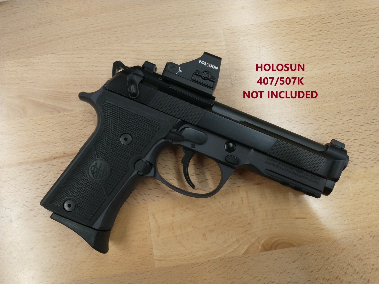 HOLOSUN 407K 507K RED DOT SIGHT MOUNT PLATE FOR BERETTA 92X RDO, MADE IN USA