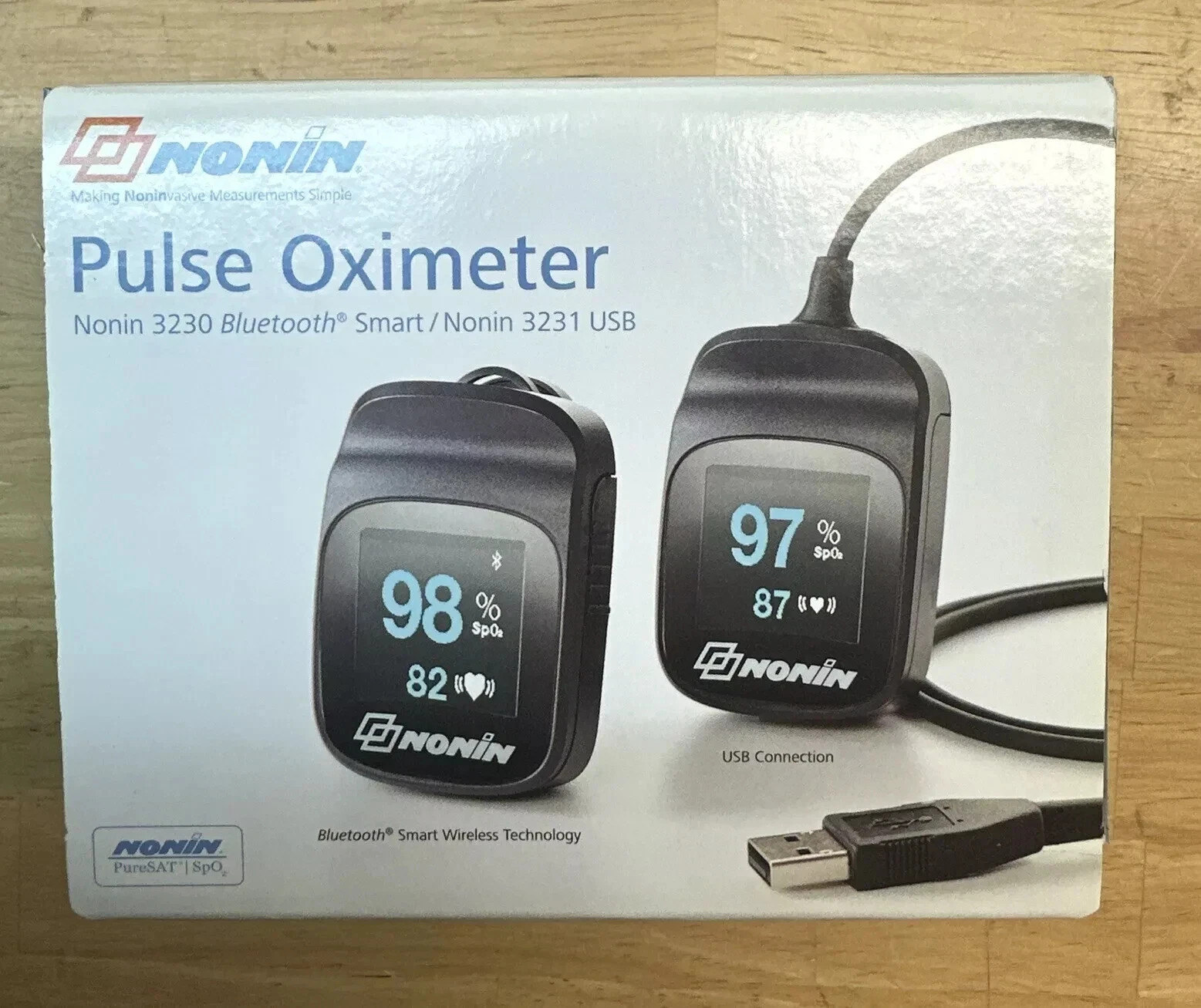 New Nonin 02 meter Model 3230 Bluetooth Smart Pulse Oximeter 100% + reviews