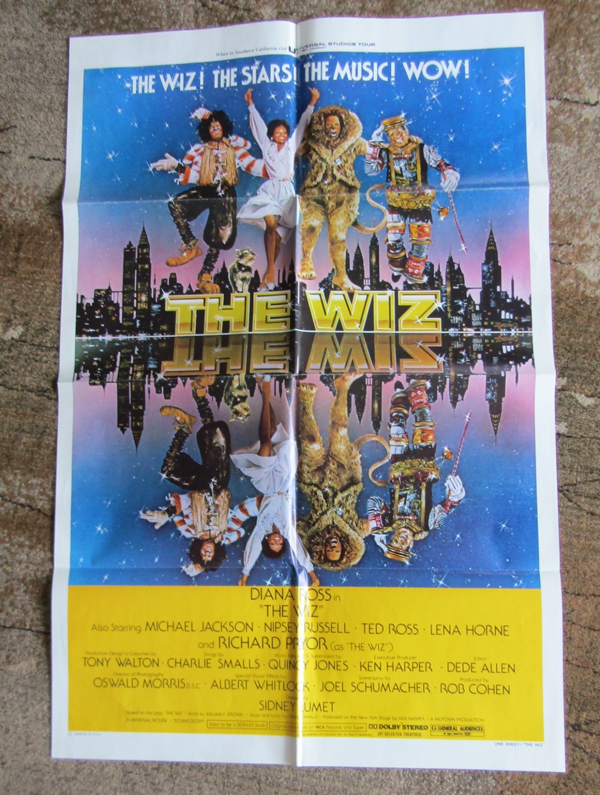 1978 Original Movie Poster 27 X 41 The Wiz One Sheet Printed USA + 8 Lobby Cards