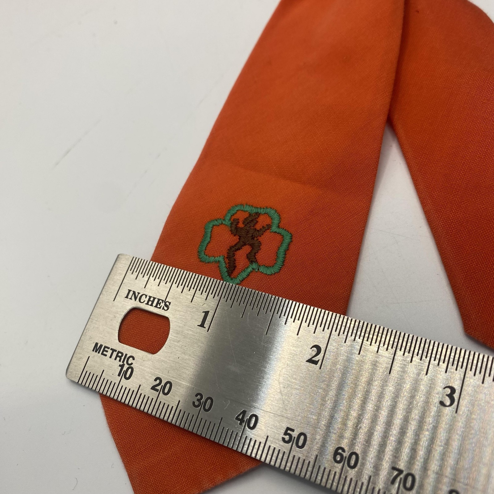 Vintage Girl Scouts Tie One Size Orange Pretied Uniform Brownie Necktie