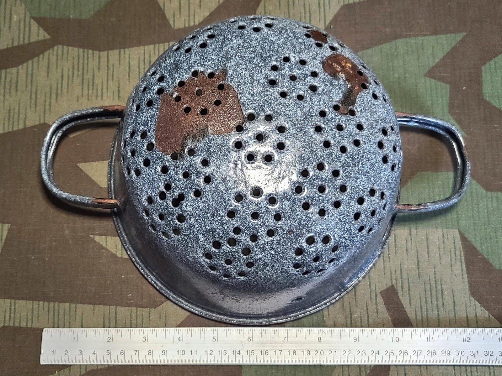 WWII German Helmet Made into a Strainer Stahlhelm Army Wehrmacht Military Pasta