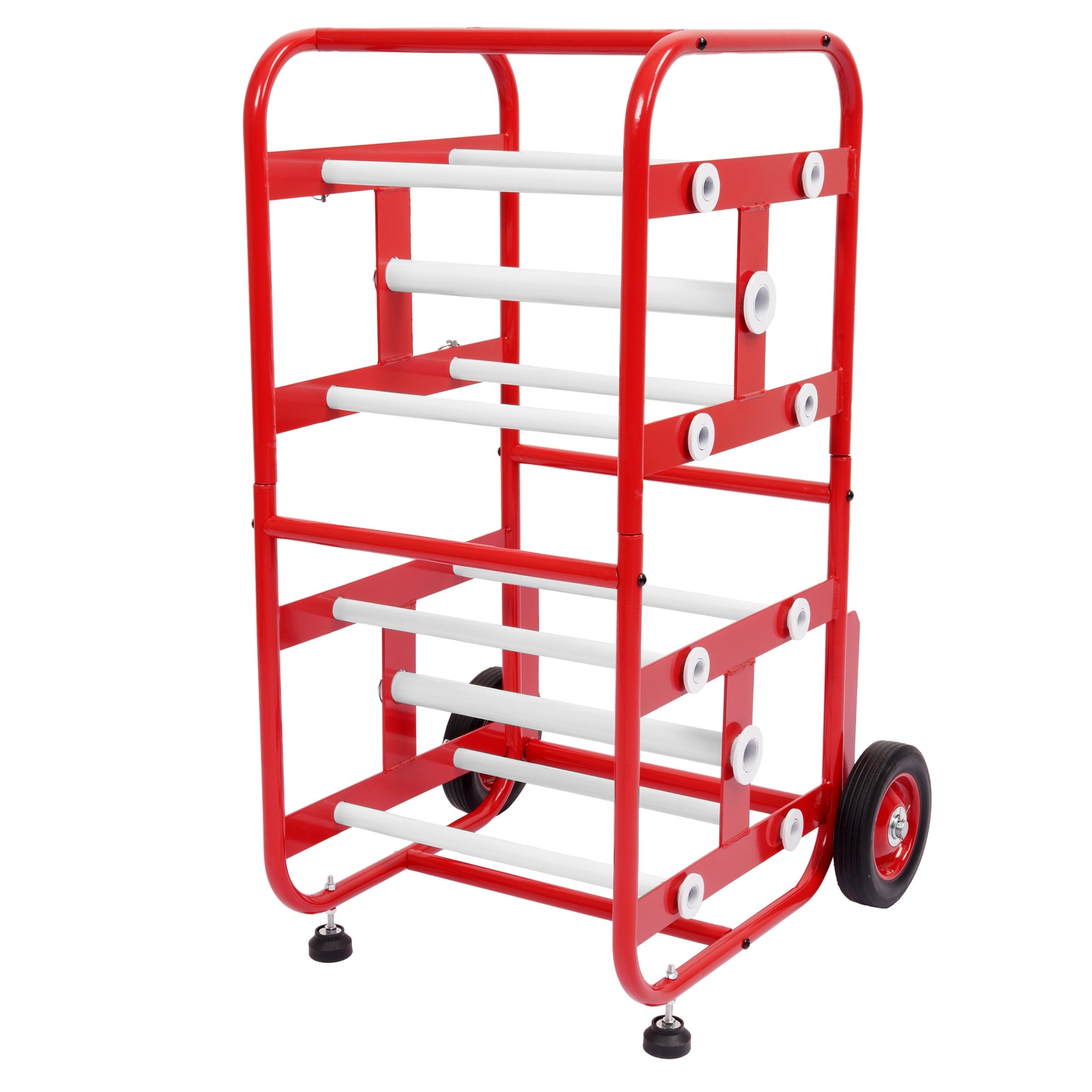 Cable Holder Spool Cart with 10 Rods Multiple Axle Wire Spool Rack Dispenser Red