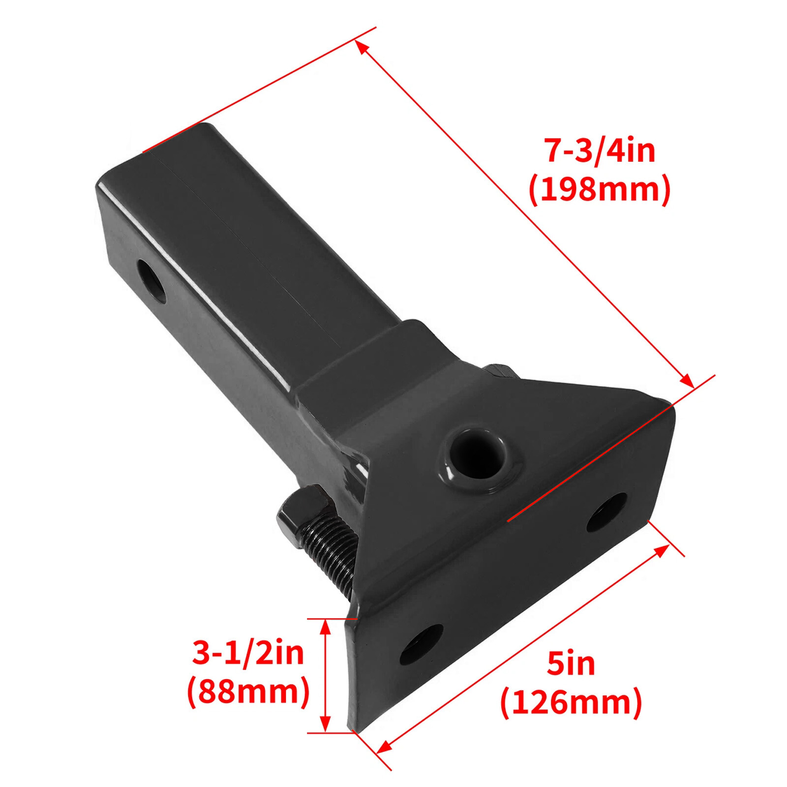 Black Sleeve Hitch Adapter For 3 Point Hitch Sub-Compact Tractor 2" Receiver