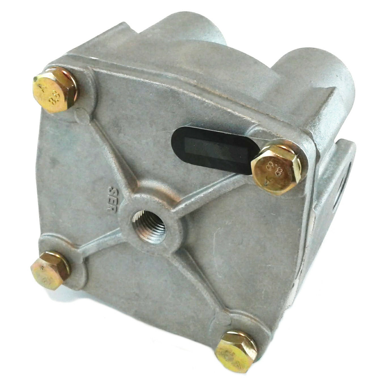 R-12 Relay Valve 3/8" 4 Port Delivery - Vertical Mount- for Heavy Duty Big Rigs