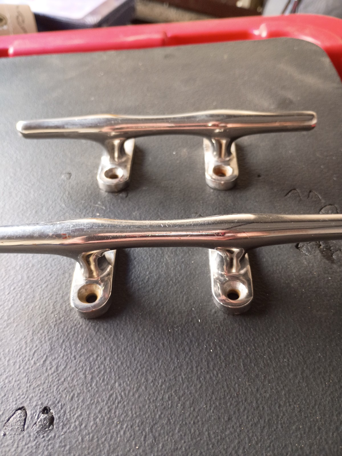 Vintage stainless steel Boat Cleats Set of 2