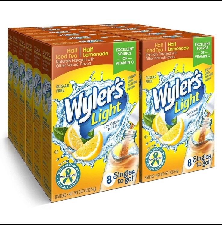 Refreshing Wyler's Light Drink Mix - 96 Servings, Half Iced Tea/Lemonade Flavor