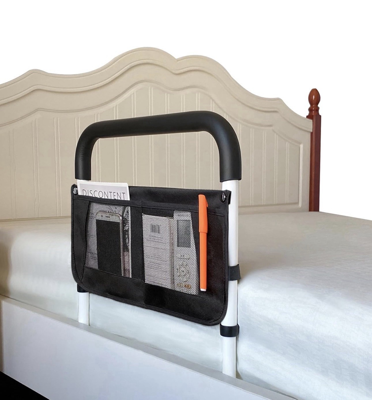 Adjust Bed Rails for Elderly Adults Seniors Rail Assist Safety w/Storage Pocket