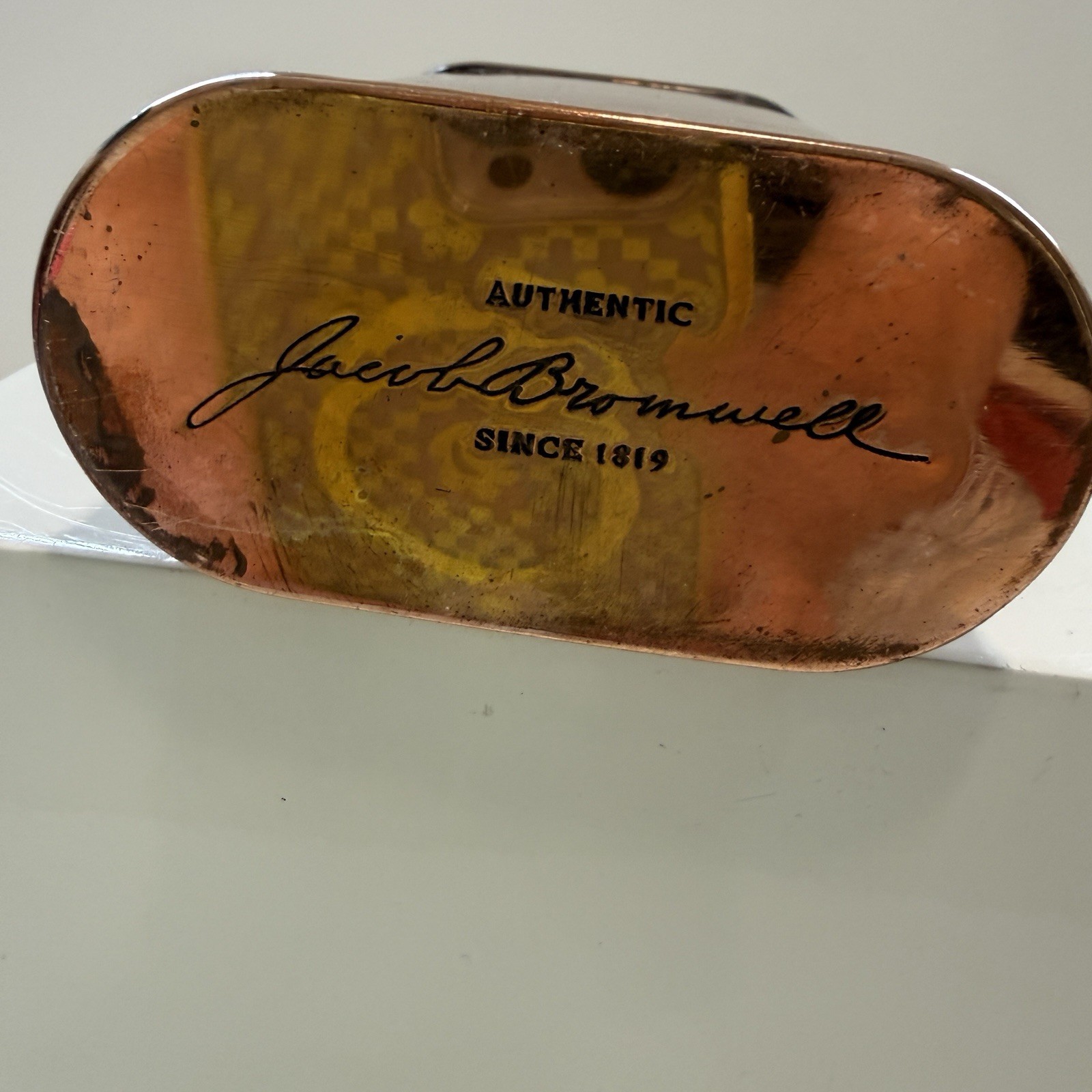 JACOB BROMWELL COPPER FLASK VERMONTER 9OZ 5" TIN-lined Natural Patina