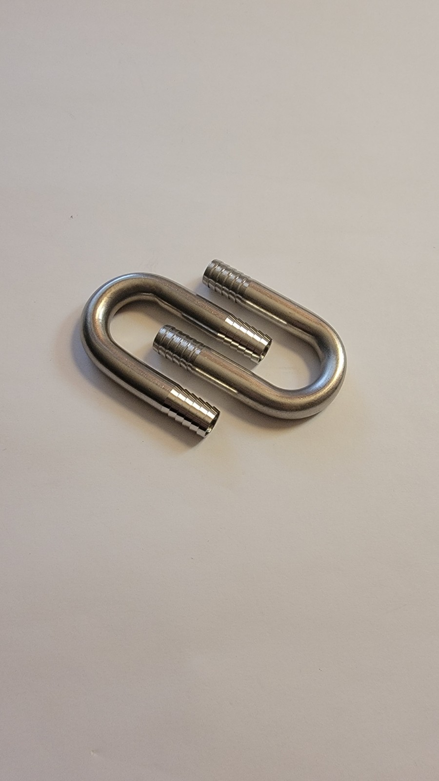 3/8 U-Bend Stainless Steel Fitting Barbed, Fits 3/8" ID Tubing, 9019, 2-Pack