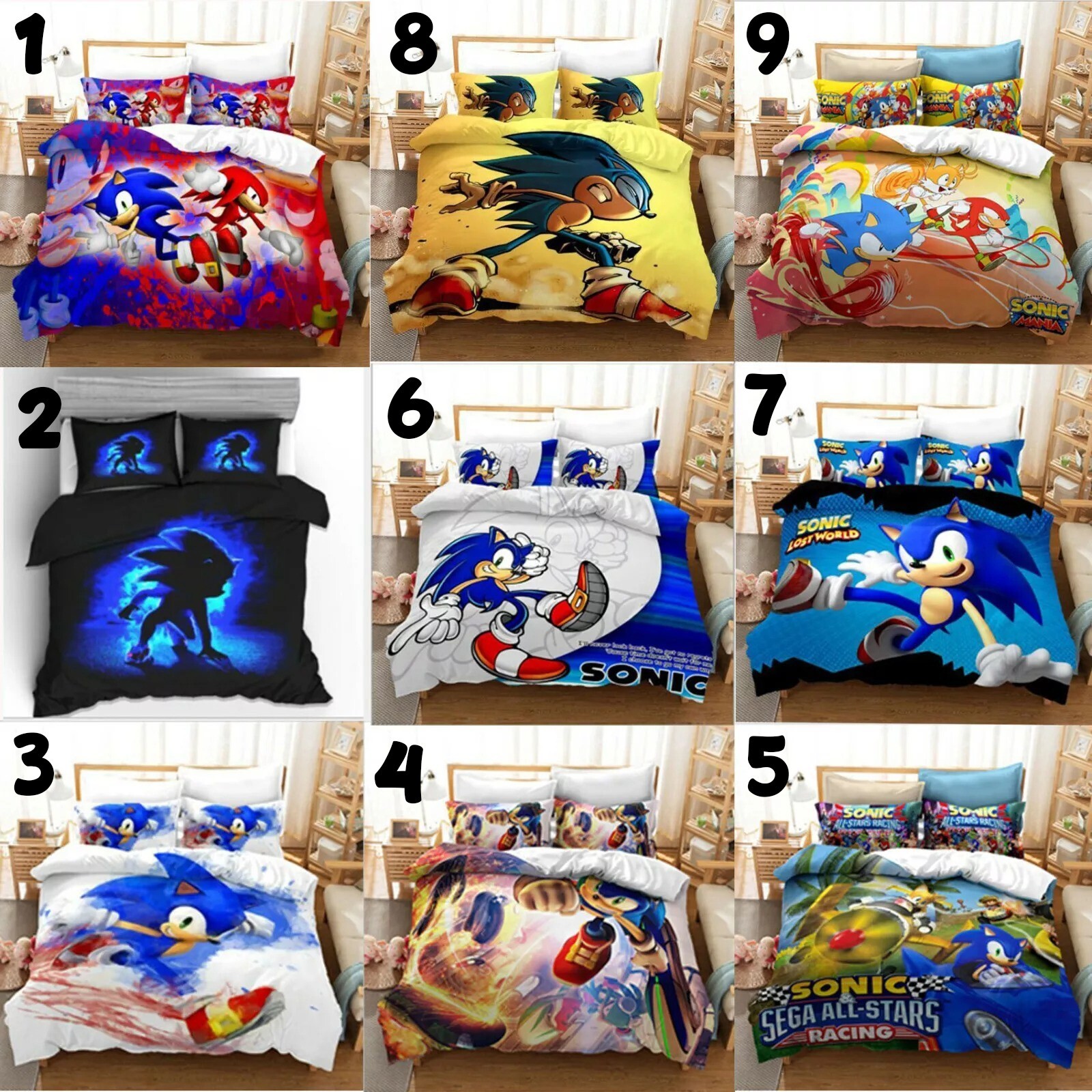 Sonic the Hedgehog Bedding Set – Single, Double, Queen, King Bedding Set for Kid