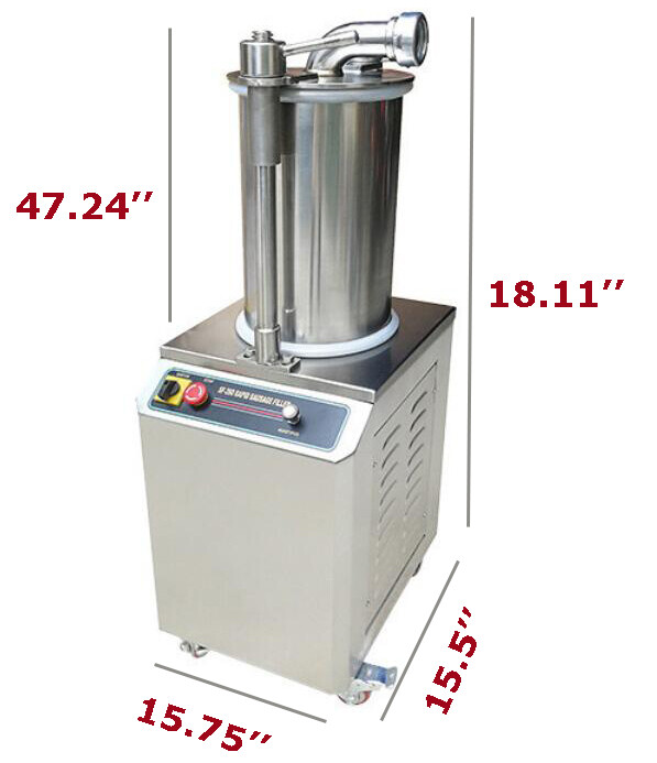 110V 26L Commercial Hydraulic Sausage Stuffer Filler SF260 with 3 Filling Nozzle