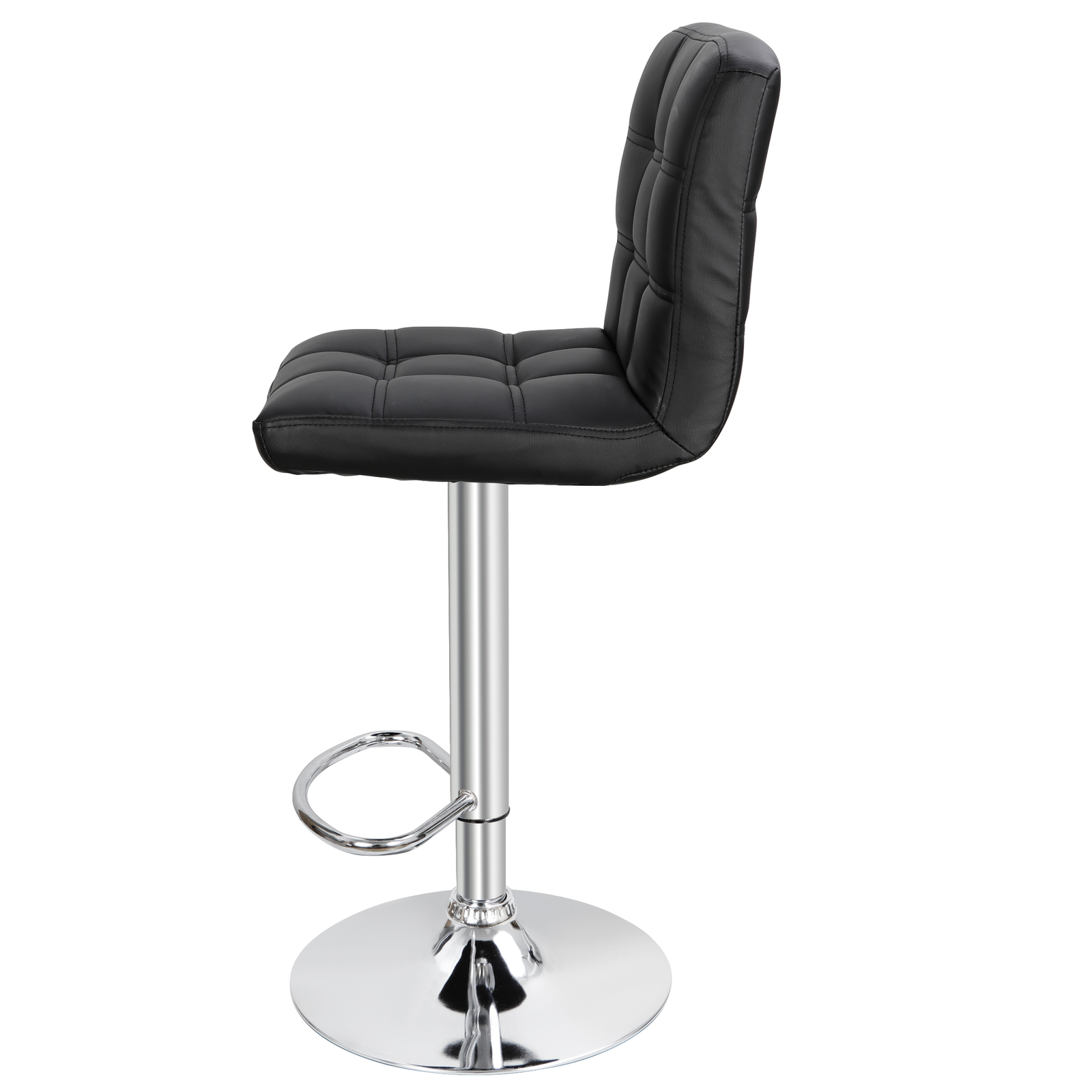 Set of 4 Black Adjustable Modern Swivel Bar Stools Dining Chair Counter Height