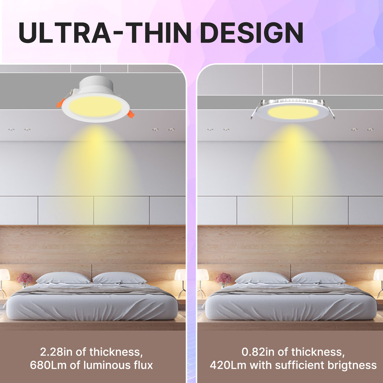 MOES ZigBee Smart LED Downlight Dimmable Ultrathin Spot Lamp Bulb 4.7" 6W RGB CW