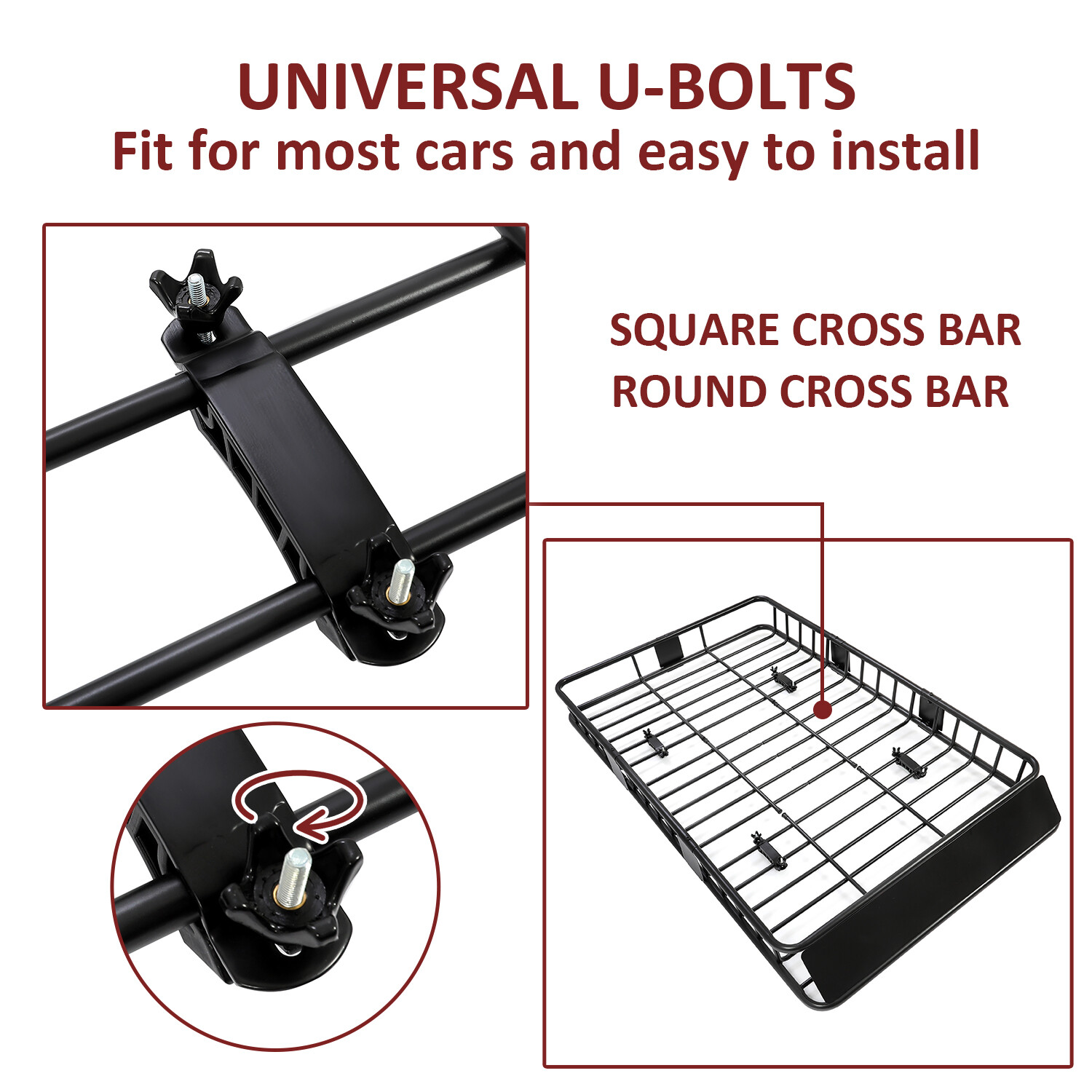 64" Extendable Roof Top Cargo SUV Basket Luggage Carrier Rack Holder Universal
