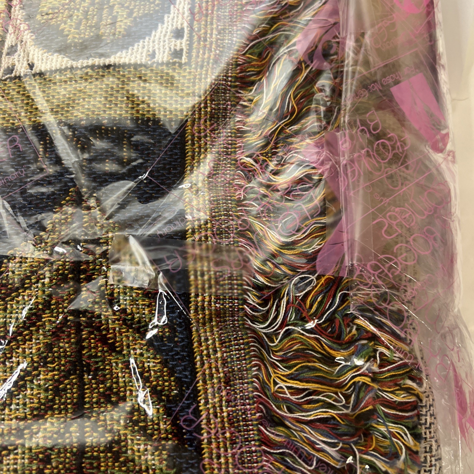 NEW Woven Tapestry of the 23rd Psalm 60"x50" Christian Prayer Lamb Blanket Decor