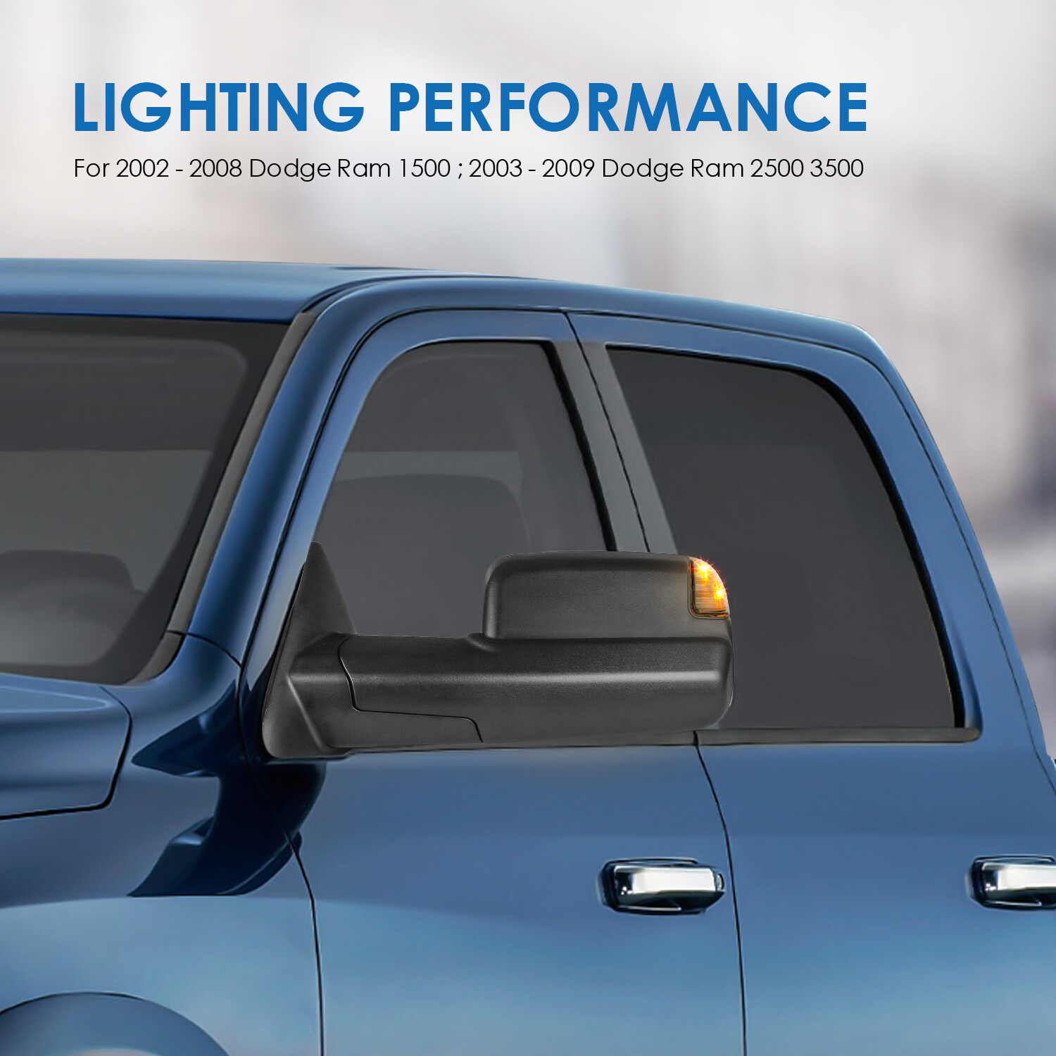 Power Heated Side View Tow Mirrors for 02-08 Dodge Ram 1500 03-09 Ram 2500/3500