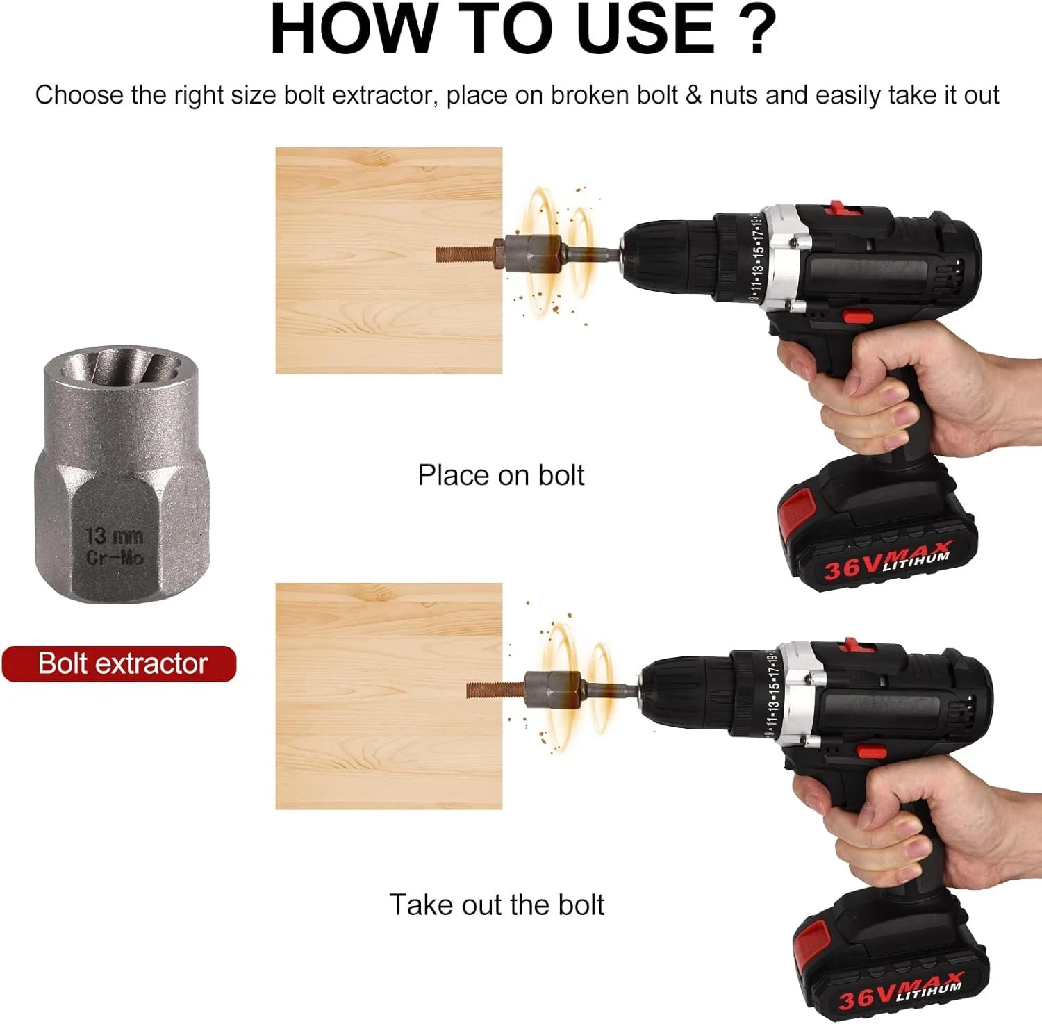US Screws Bolt Extractor Set W/Drill Bit Kit Lug Nut Extraction Sockets 26pcs