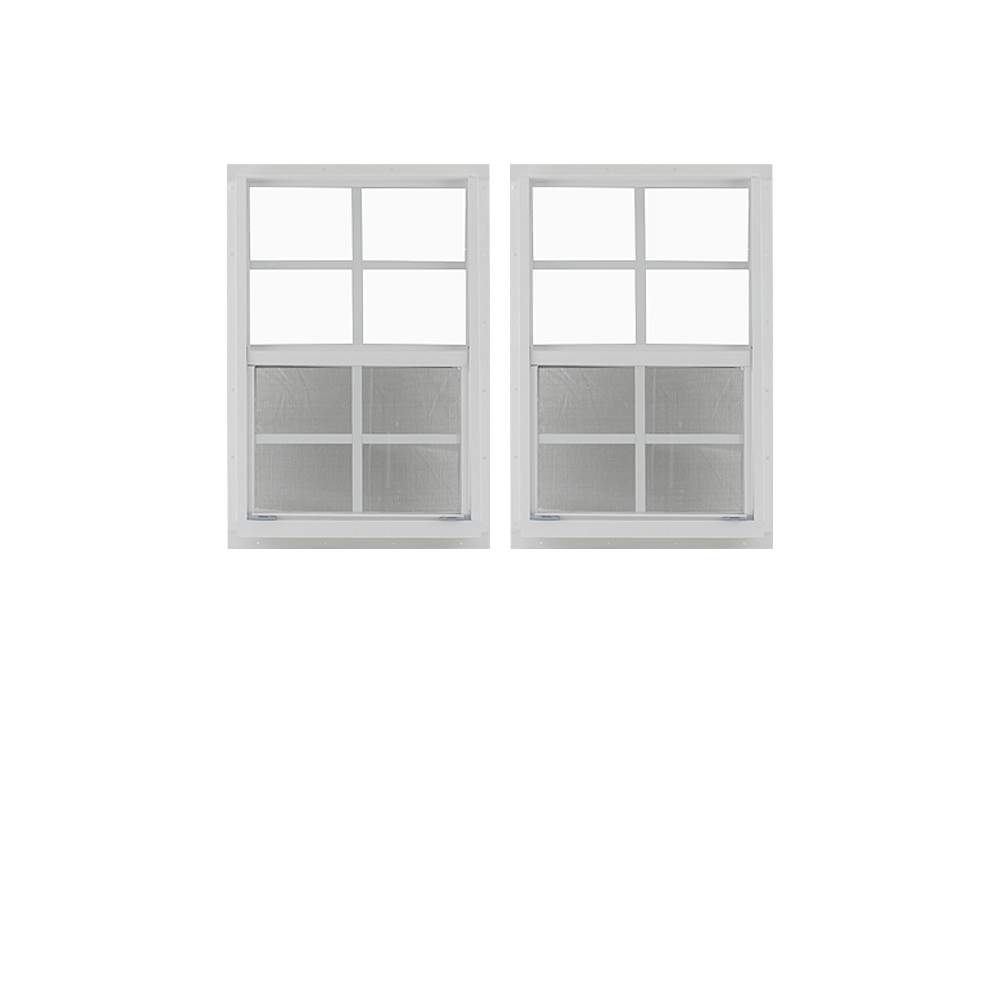 Shed Windows and More 2 Pack Shed Window 14" X 21" White Flush Playhouse Window
