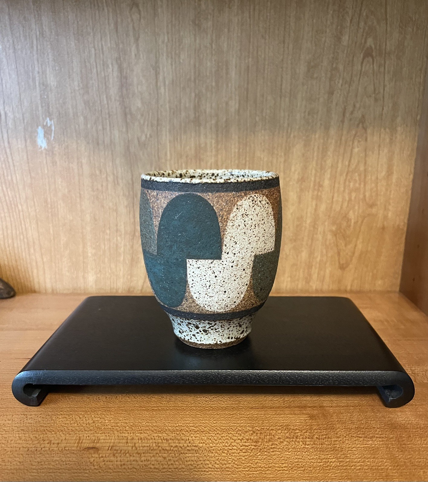 Kat & Roger Modernist Abstract Design Handmade Ceramic Cup