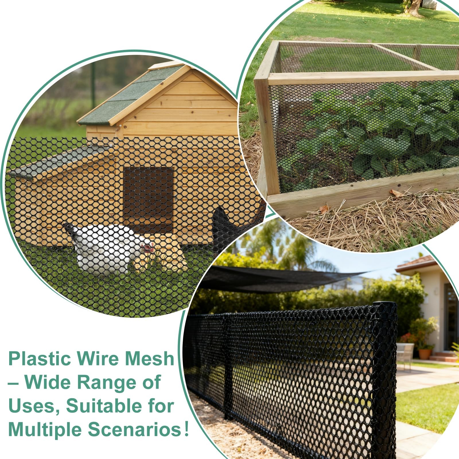 Plastic Chicken Wire15.7Ã—106 Plastic Wire Mesh FenceGarden Netting Fencing B