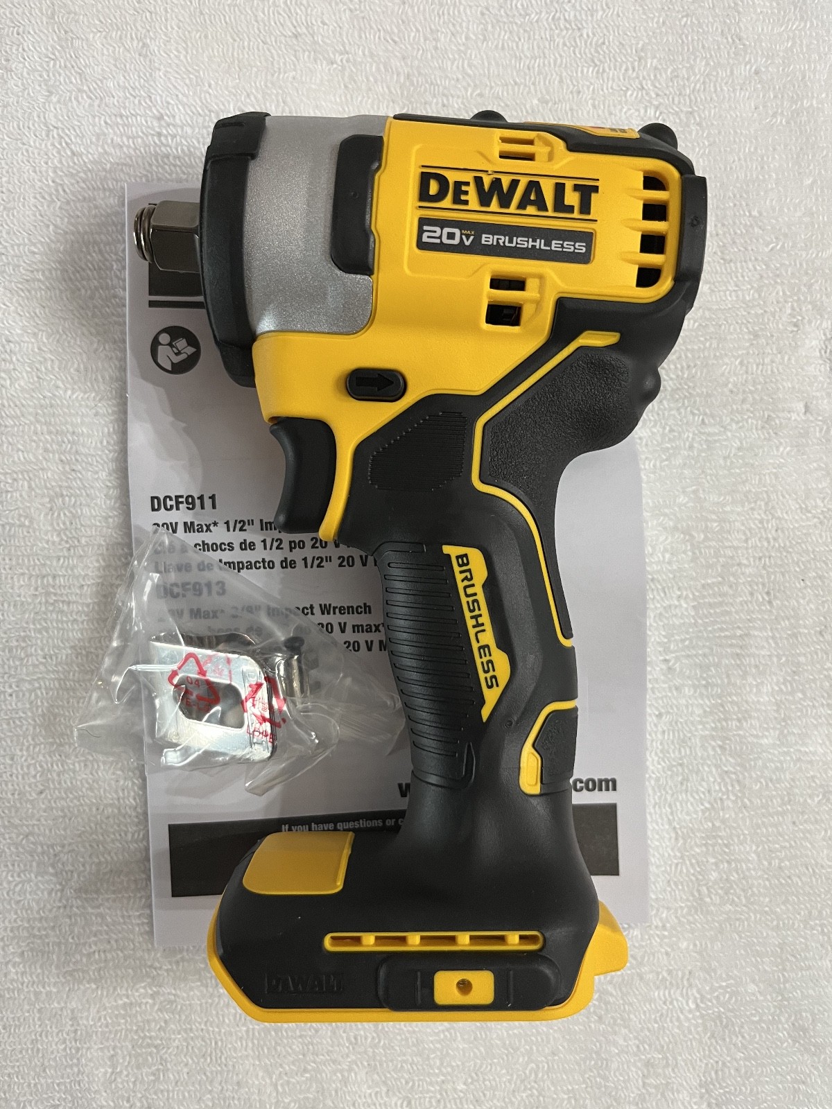 New Dewalt DCF911B 20V 20 Volt Max 1/2" Compact Brushless Impact Wrench