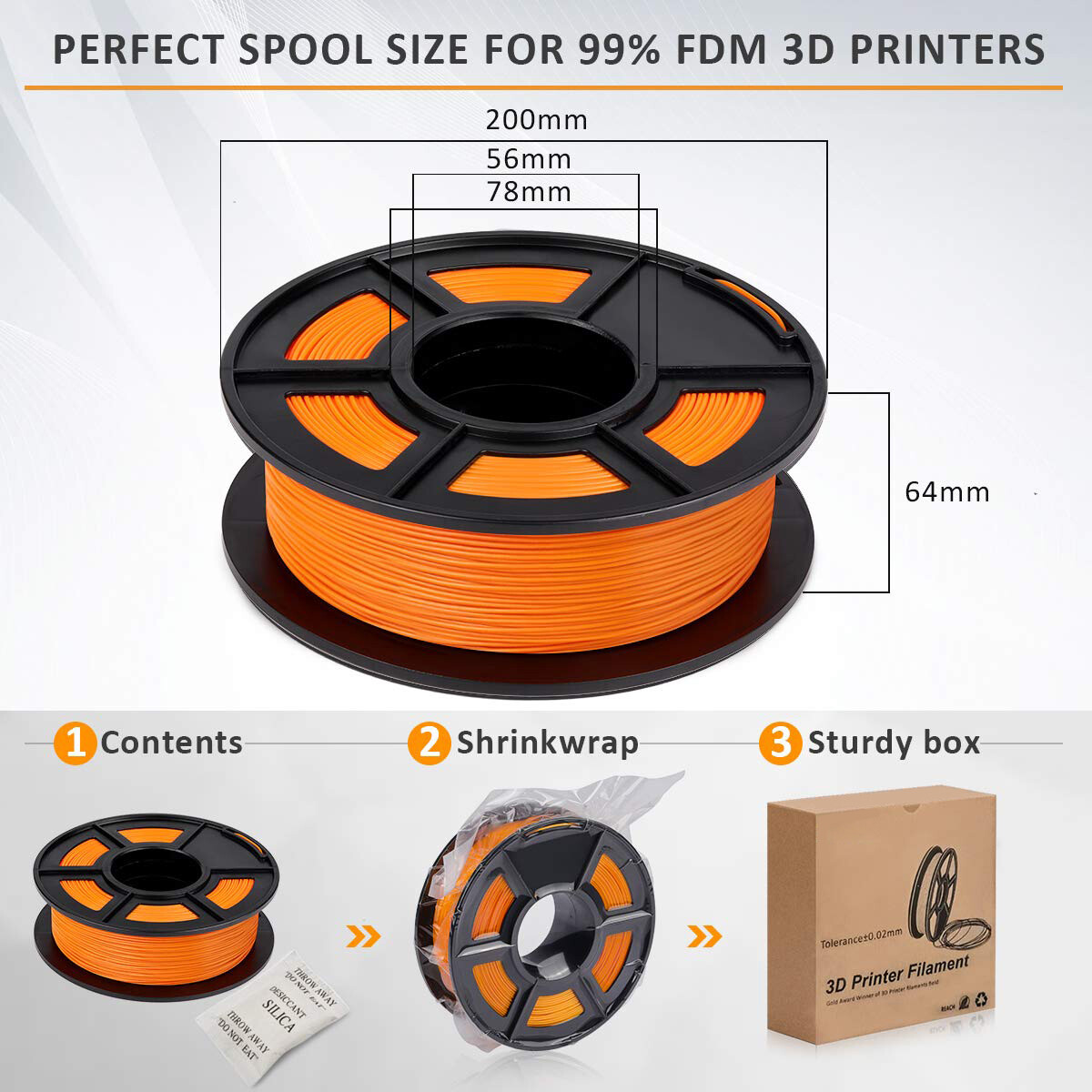 JAYO 10Rolls 1.75mm Filament 3D Printer PLA PLA+ SILK PETG 1.1KG Low Shrinkage