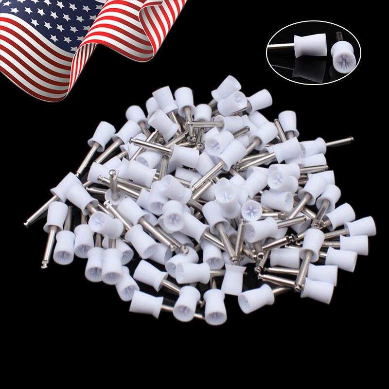 100pcs Dental Polishing Polish Cups Prophy Cup Latch Type Brush Rubber SJ