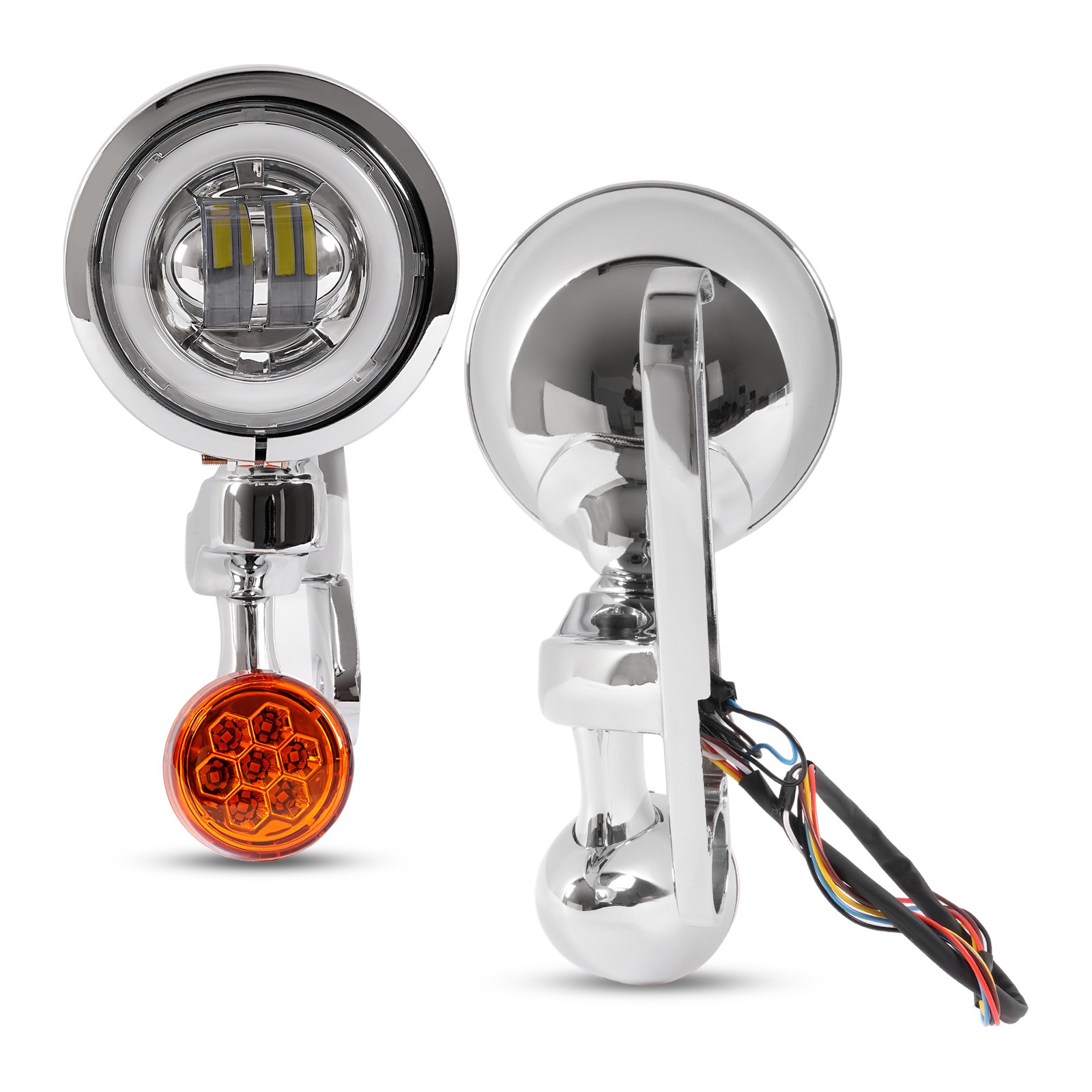 LED Fog Light Turn Signal Spot Bracket For Harley Electra Street Glide FLHX FLHR