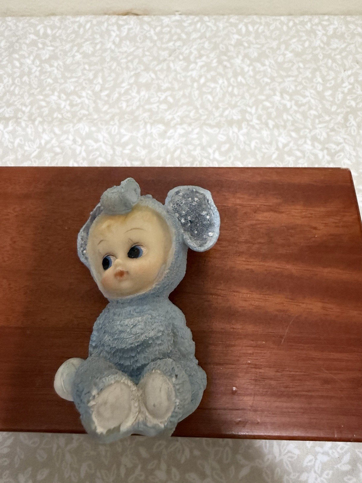 Vintage Baby In Blue Elephant Suit With Large Blue Eyes And Ears Figuring ￼