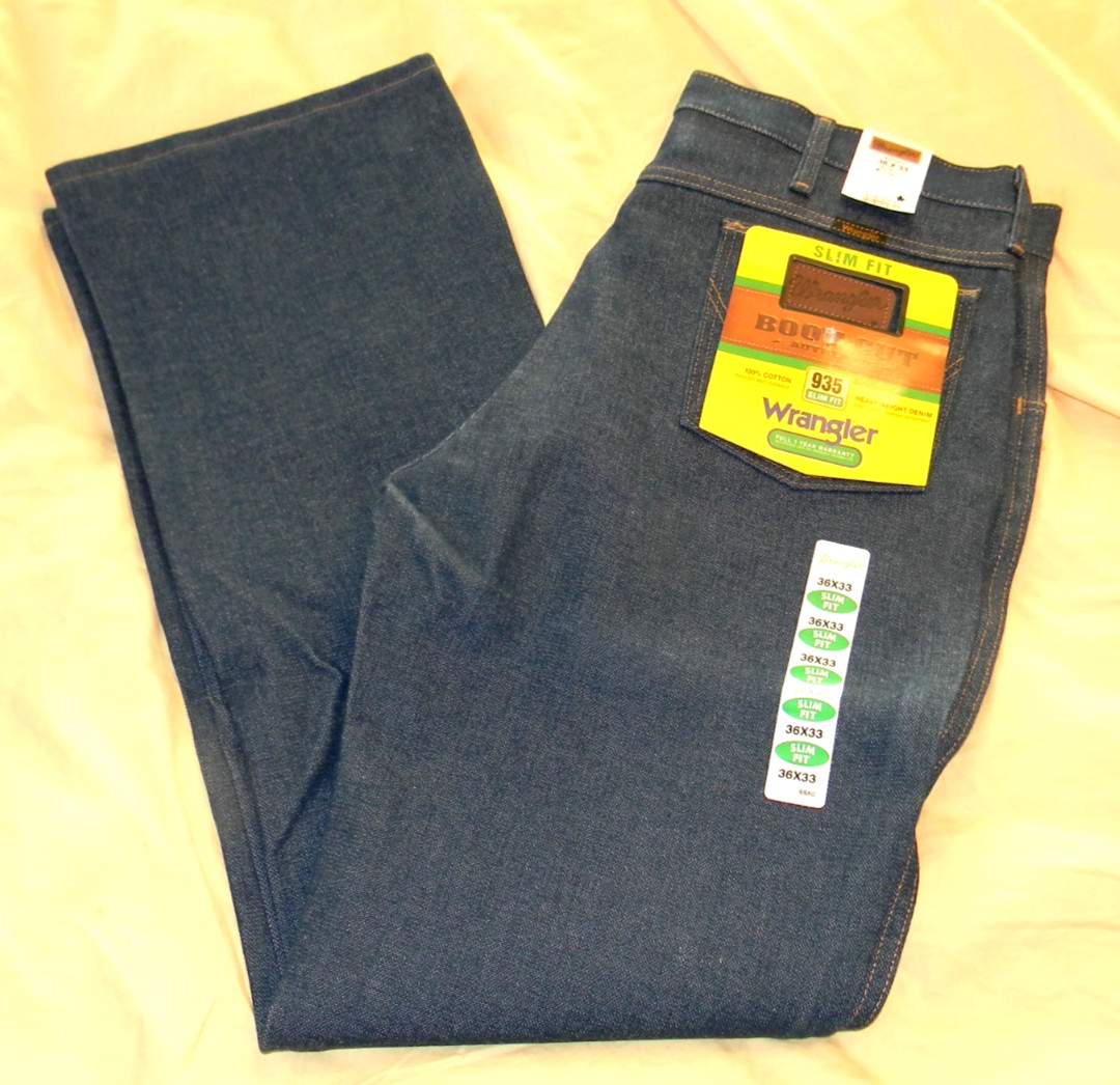 Wrangler 935NAV ~ Navy Blue Ridgid Slim Fit Jeans ~ Men's Size 36 x 33 ~ New ~ j