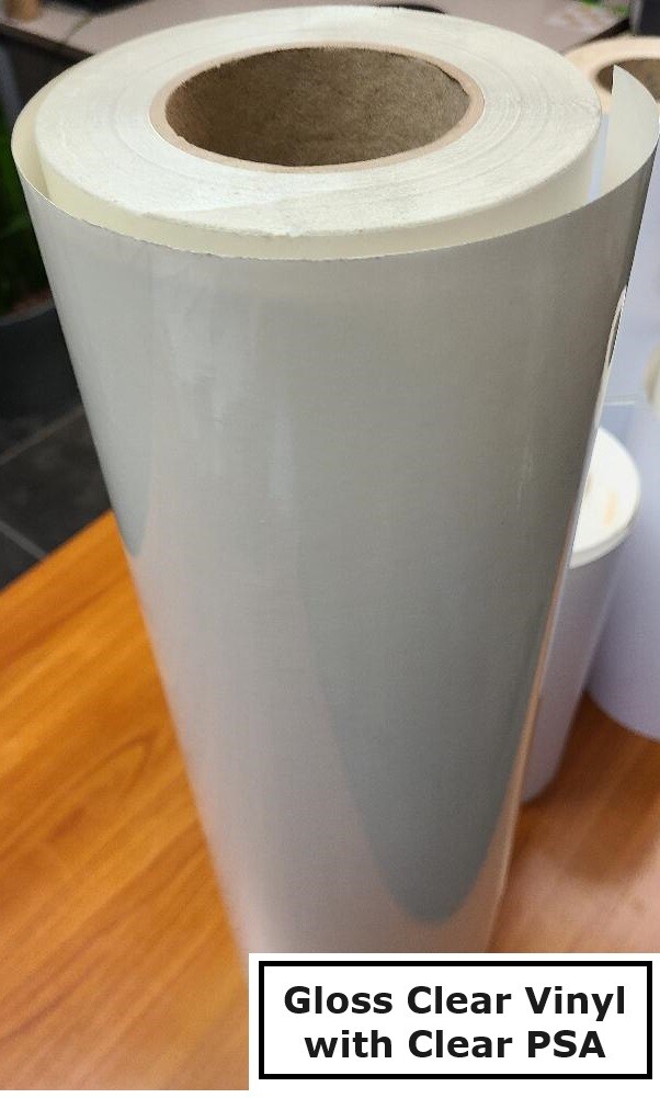 3.0 mil Gloss Clear Transparent Cut Sign Vinyl PVC Self-Adhesive 5-Year Film