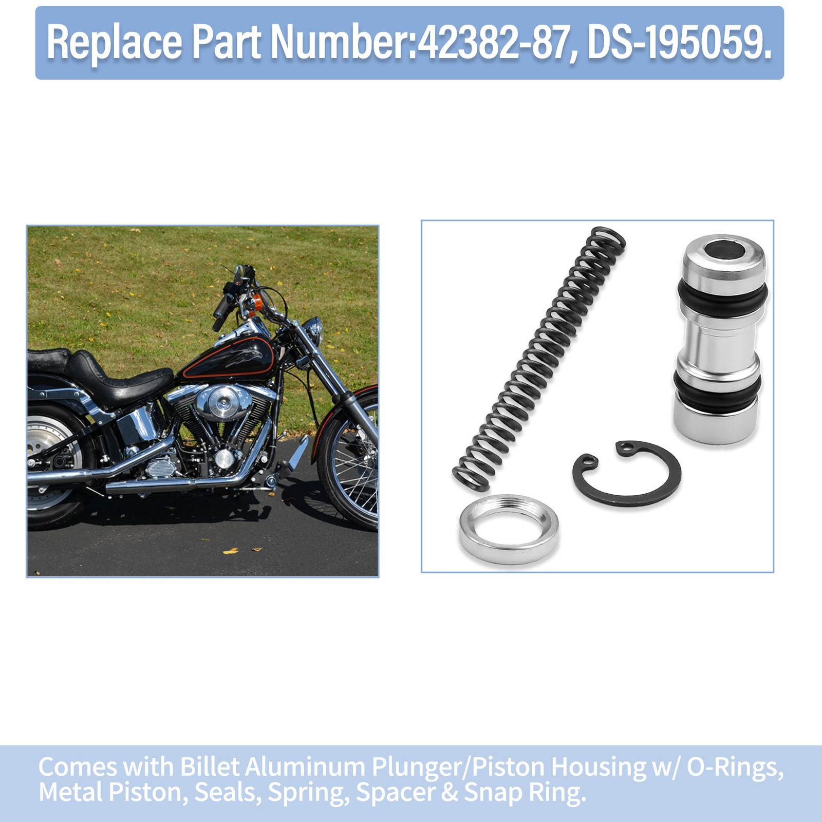 Rear Brake Master Cylinder Rebuild Kit 1987-2003 Sportster Replaces # 42382-87