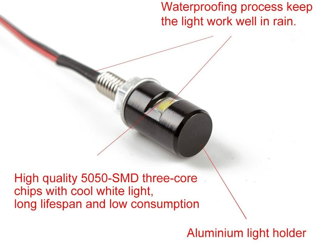 2x License Plate Light,Tag Screw Bolt Lamp,12V White LED Bulb for Car Motorcycle