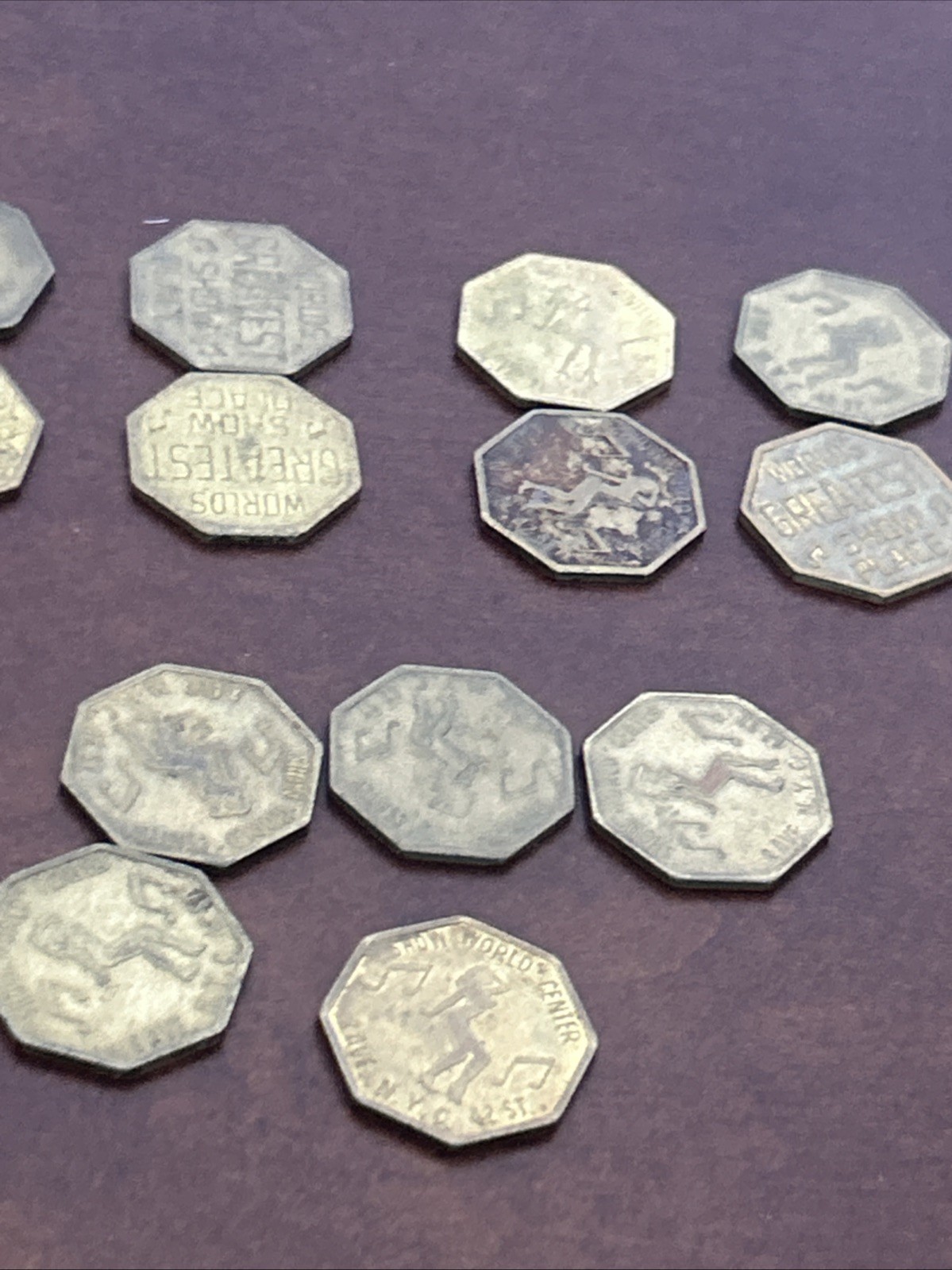 New York City NY Show World Center - 8th Ave & 42nd St Peep Show Token Lot Of 15