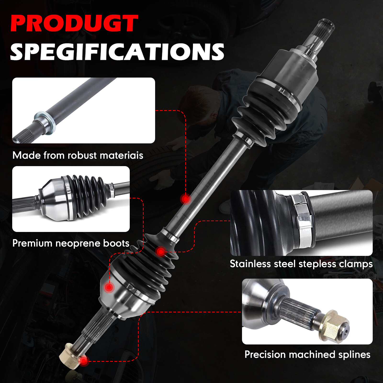 2 Front CV Axle Shaft Assemblies SurTrack Set for Nissan Altima Rogue FWD w/ A/T