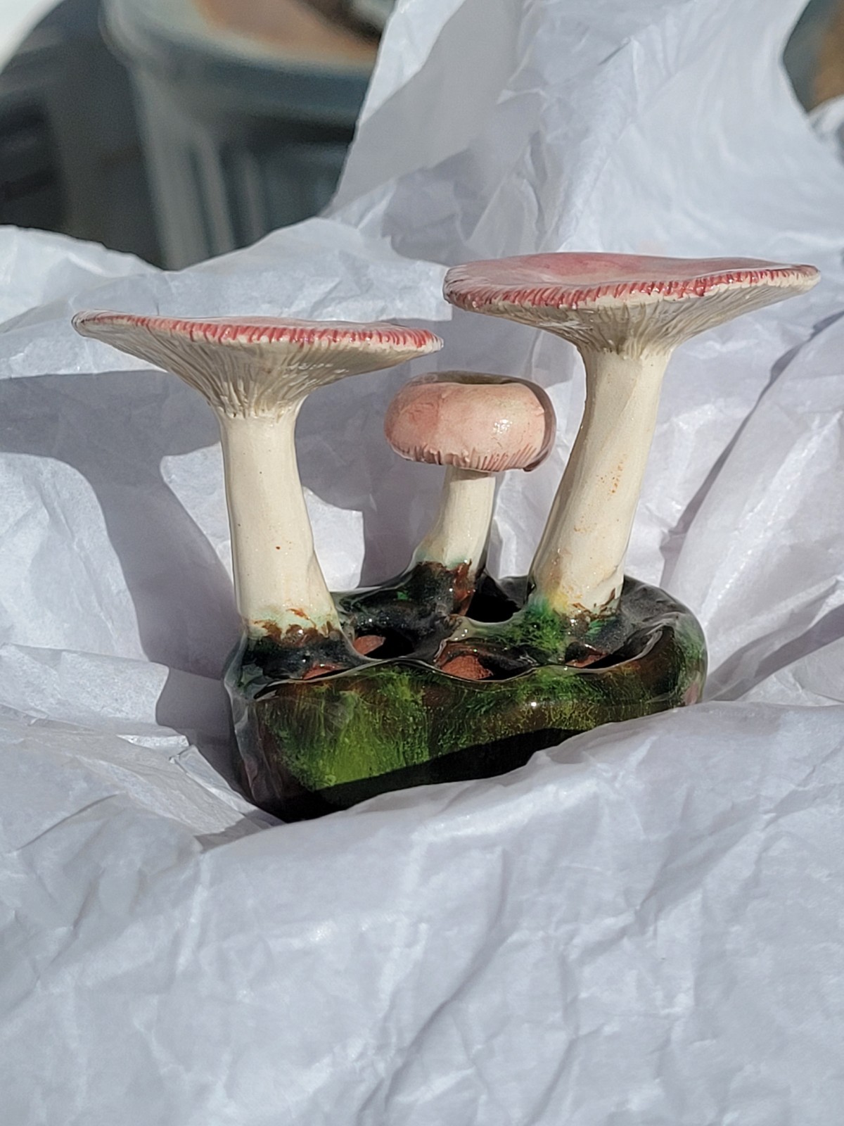 Rare Vintage Early Lorenzen Lantz Nova Scotia Clay Mushroom Russula Mariae