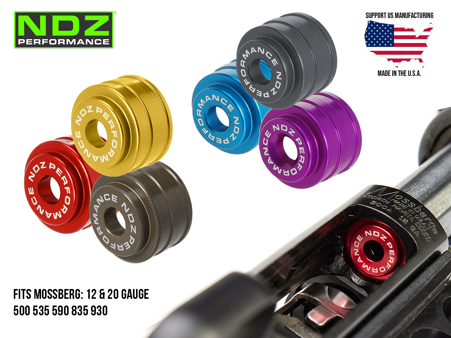 NDZ Mossberg 500 535 835 590 930 Magazine Follower 12 & 20 Gauge Aluminum