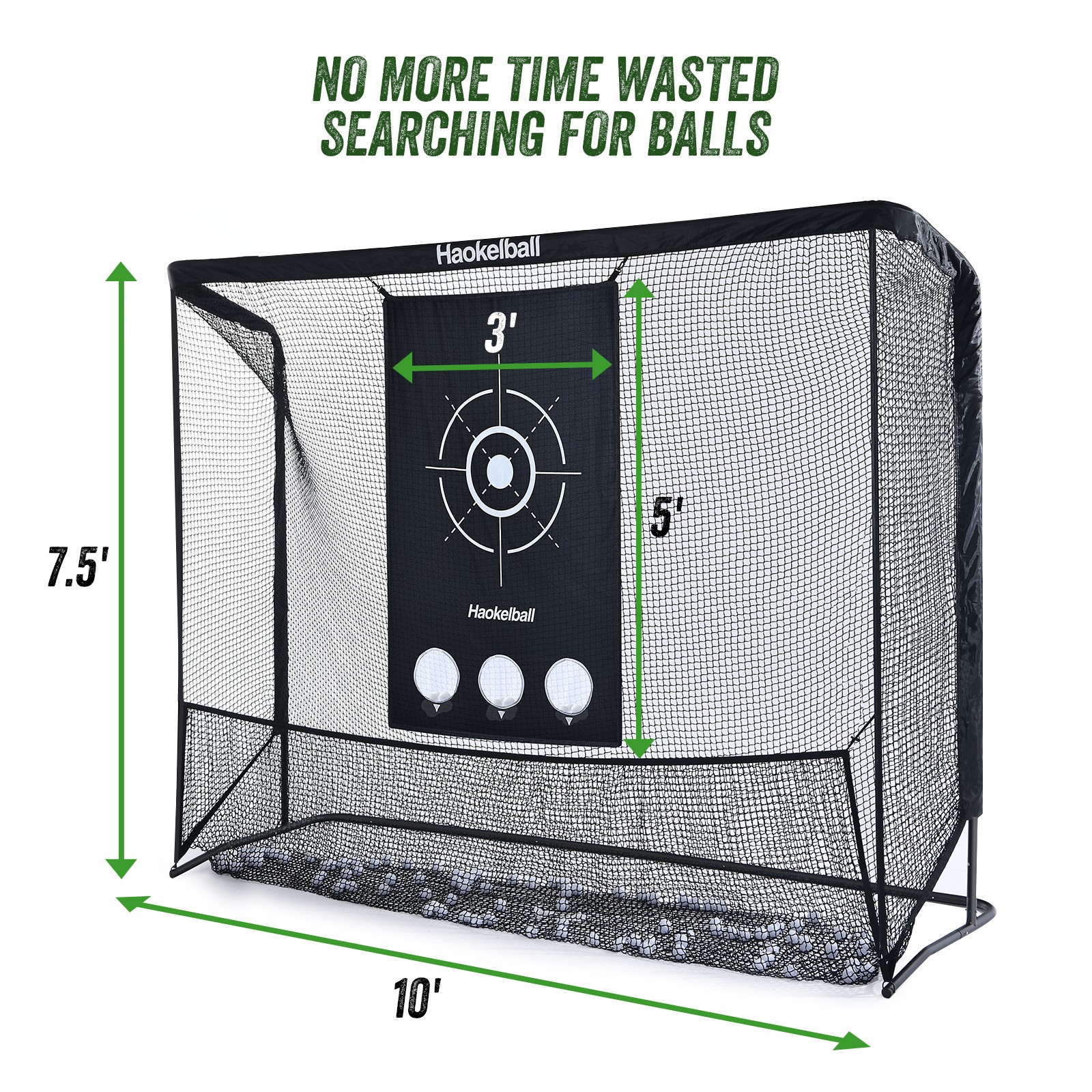 10x7.5ft Heavy Duty Steel Frame Golf Practice Net for Driving with Target Cloth